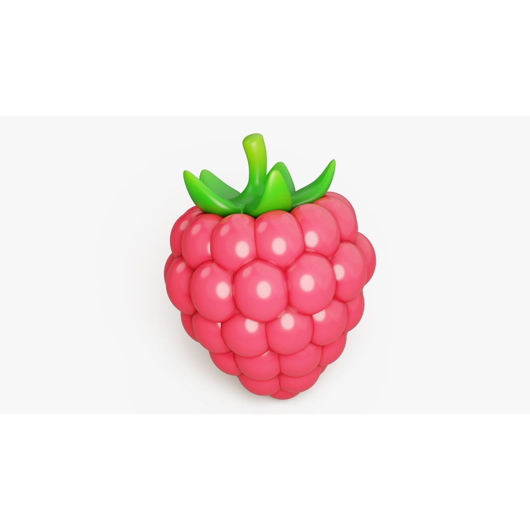 Raspberry 3D Model – Stylized Cartoon Fruit with PBR Textures - View 5