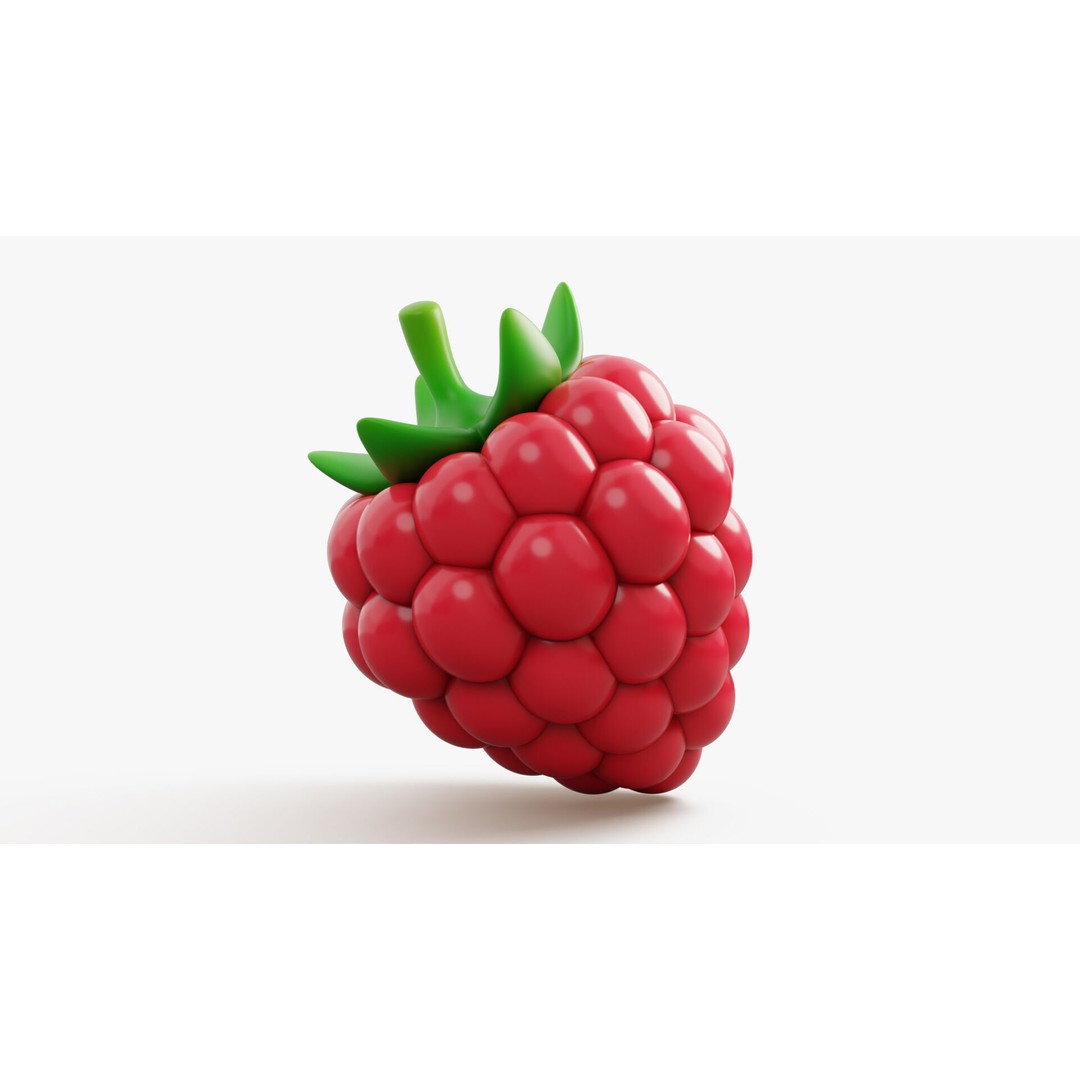 Raspberry 3D Model – Stylized Cartoon Fruit with PBR Textures - View 6