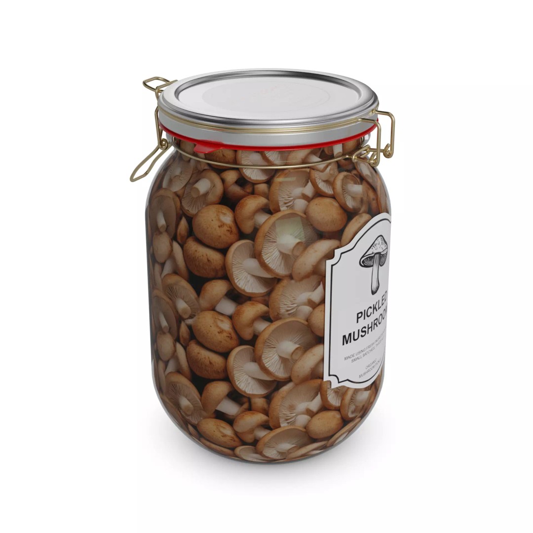 Pickled Mushrooms 3D Model – Realistic Food Asset, FBX - View 2