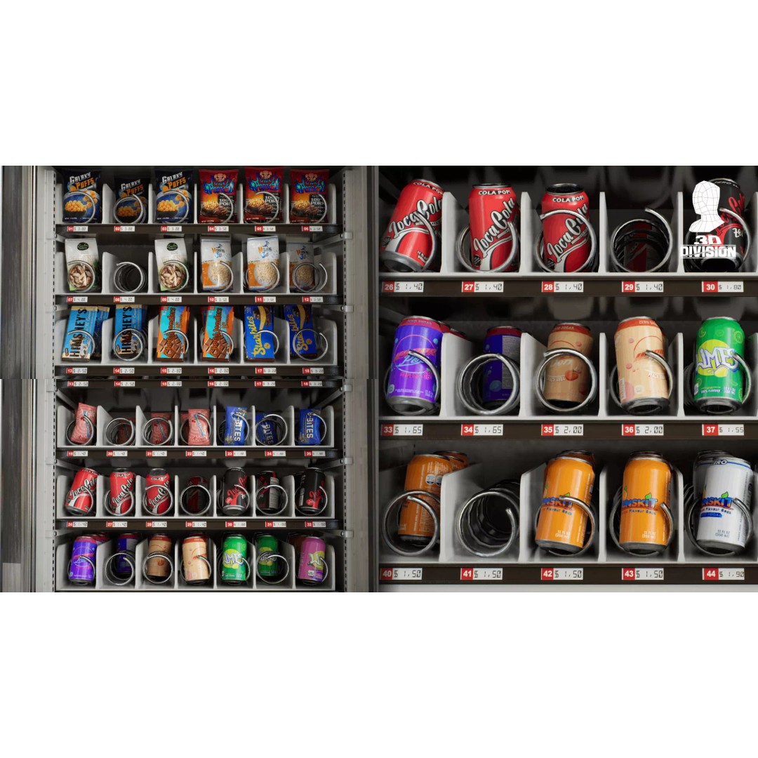 Snack and Vending Machine 3D Model – Low Poly PBR Game Asset, FBX - View 10