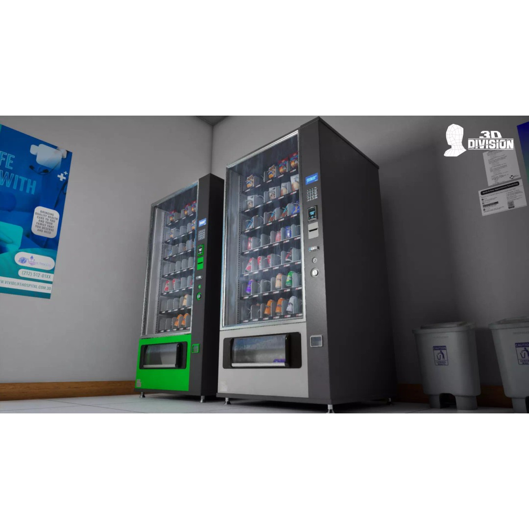 Snack and Vending Machine 3D Model – Low Poly PBR Game Asset, FBX - View 14