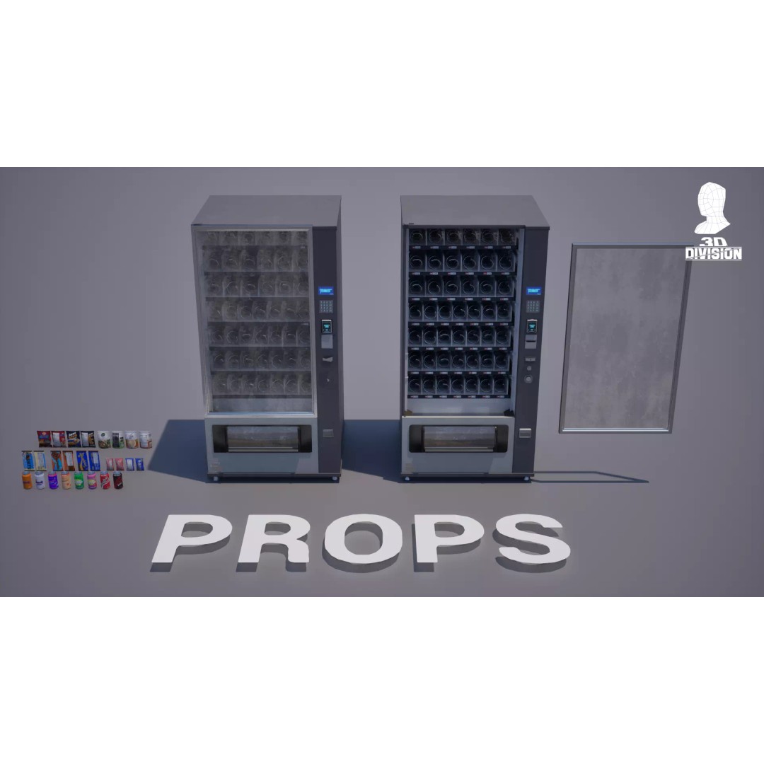 Snack and Vending Machine 3D Model – Low Poly PBR Game Asset, FBX - View 17
