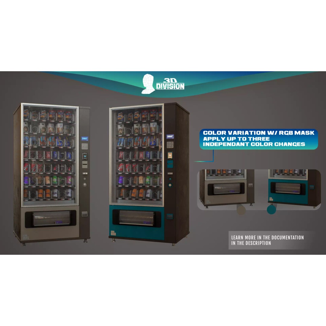 Snack and Vending Machine 3D Model – Low Poly PBR Game Asset, FBX - View 5