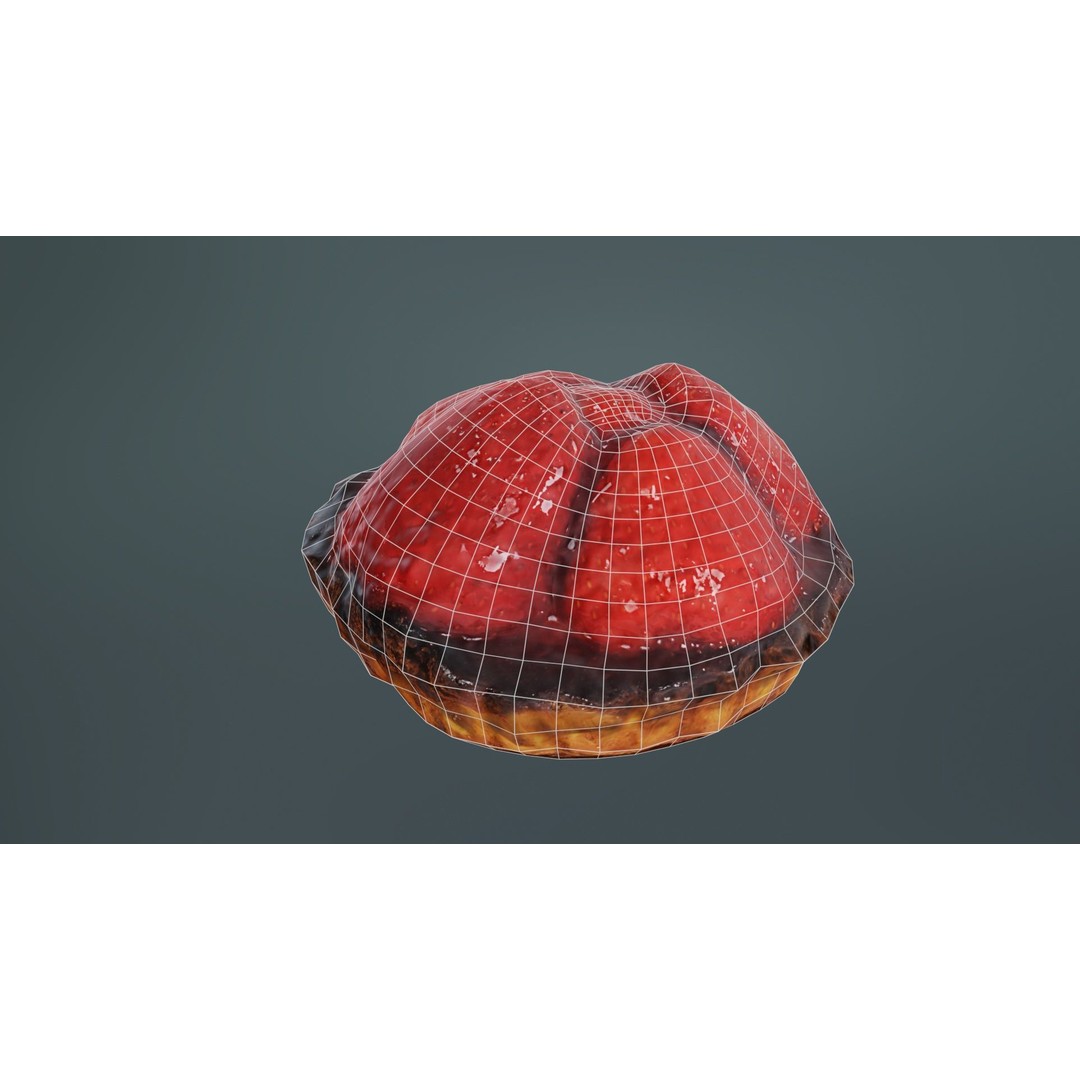 Strawberry Cake 3D Model – Low Poly PBR Food Asset, Blender & FBX - View 12
