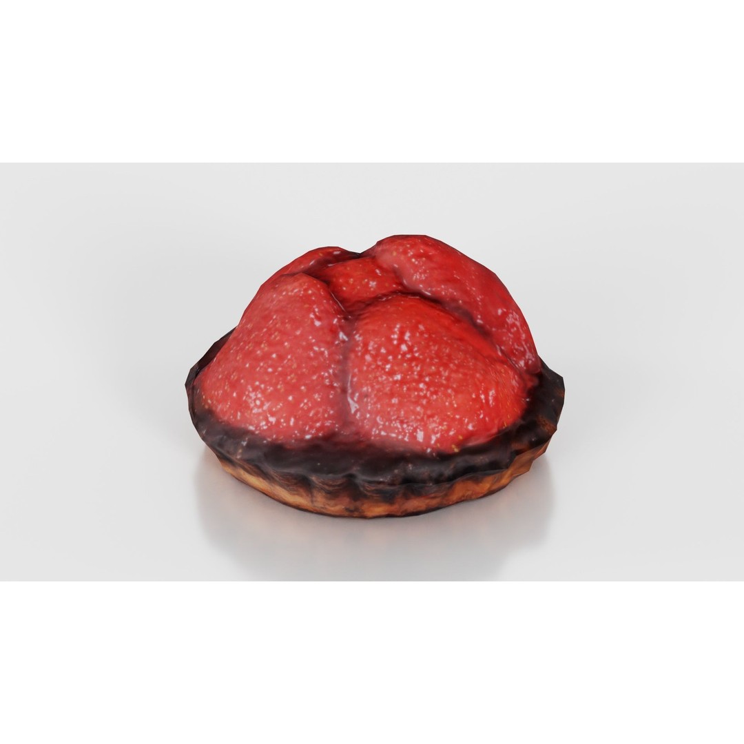 Strawberry Cake 3D Model – Low Poly PBR Food Asset, Blender & FBX - View 17