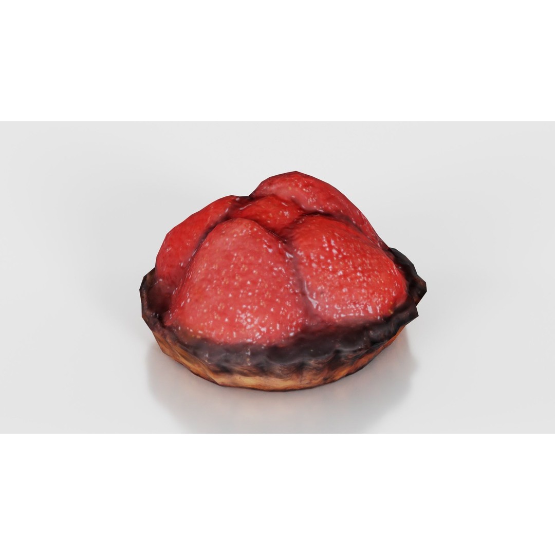 Strawberry Cake 3D Model – Low Poly PBR Food Asset, Blender & FBX - View 18