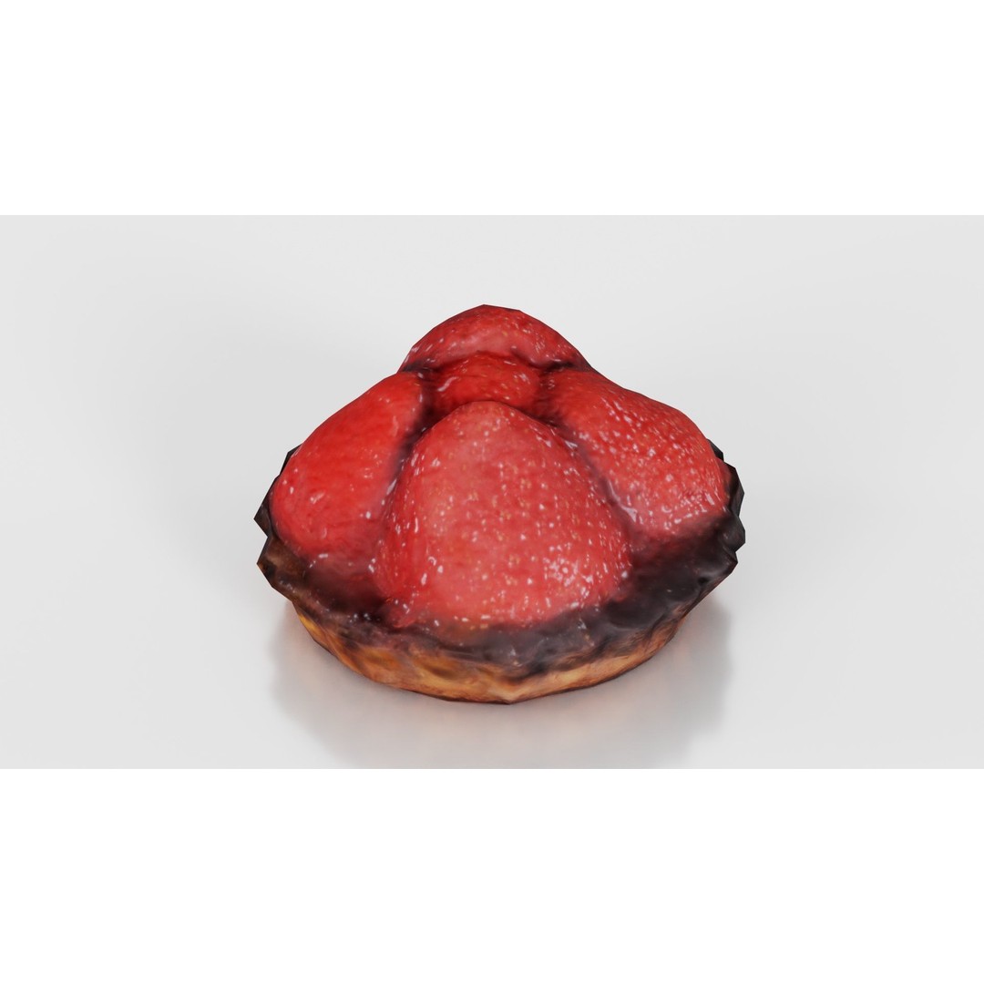 Strawberry Cake 3D Model – Low Poly PBR Food Asset, Blender & FBX - View 19