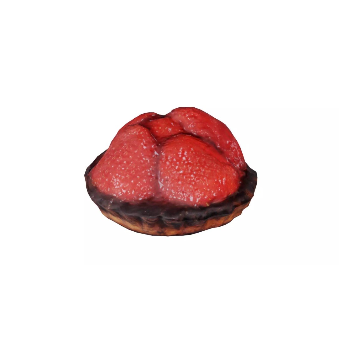 Strawberry Cake 3D Model – Low Poly PBR Food Asset, Blender & FBX - View 2