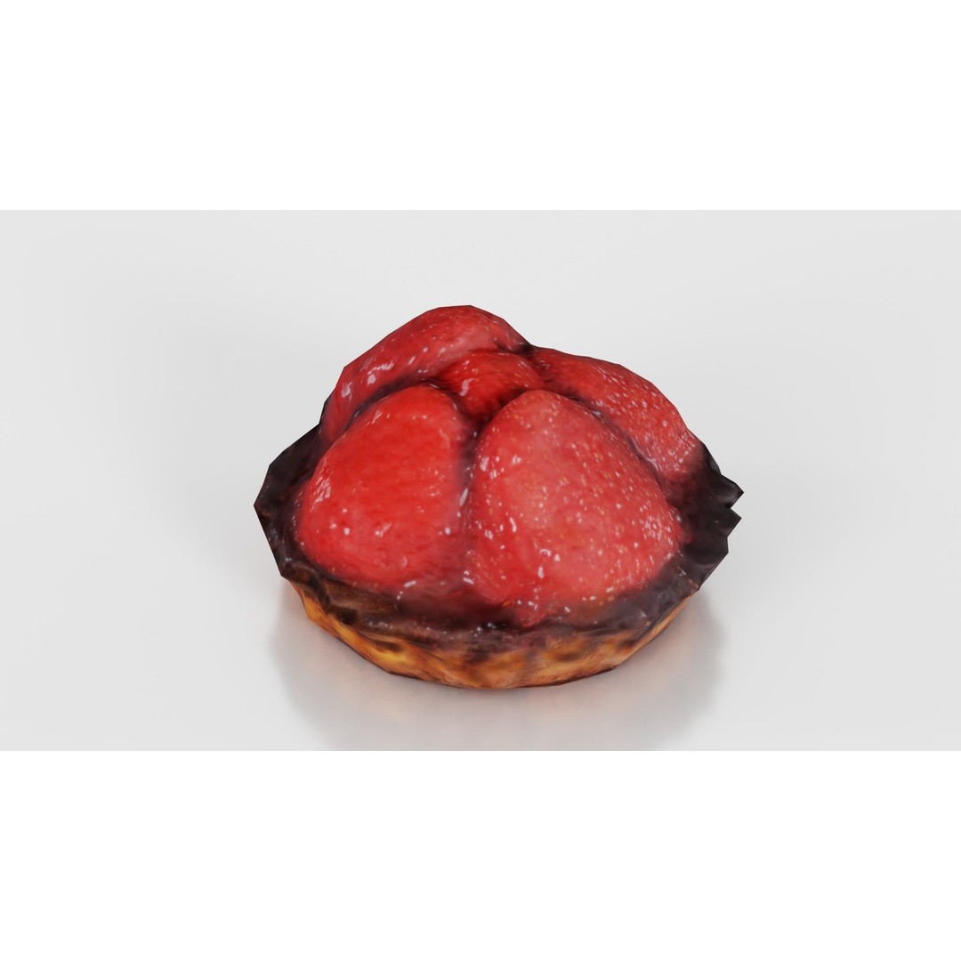 Strawberry Cake 3D Model – Low Poly PBR Food Asset, Blender & FBX - View 20