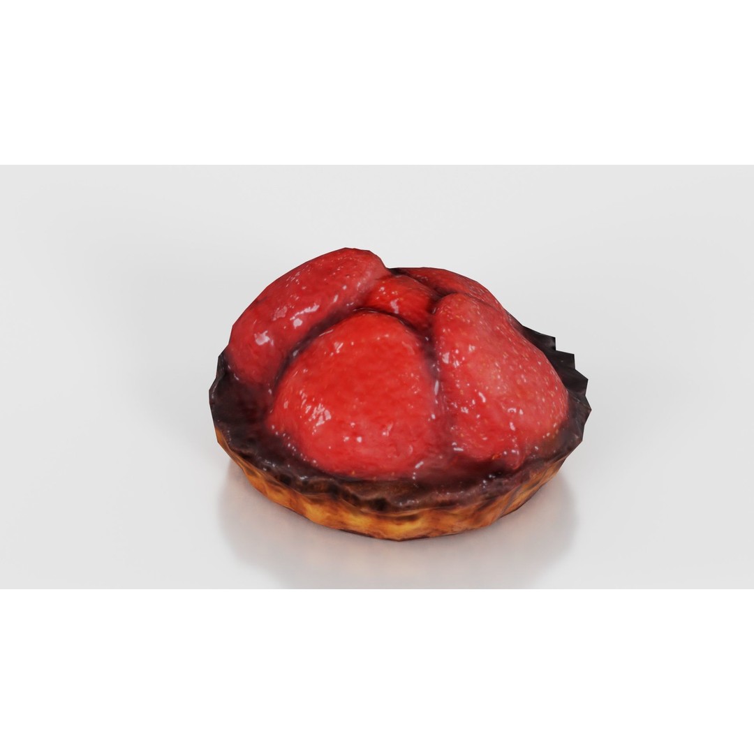 Strawberry Cake 3D Model – Low Poly PBR Food Asset, Blender & FBX - View 21