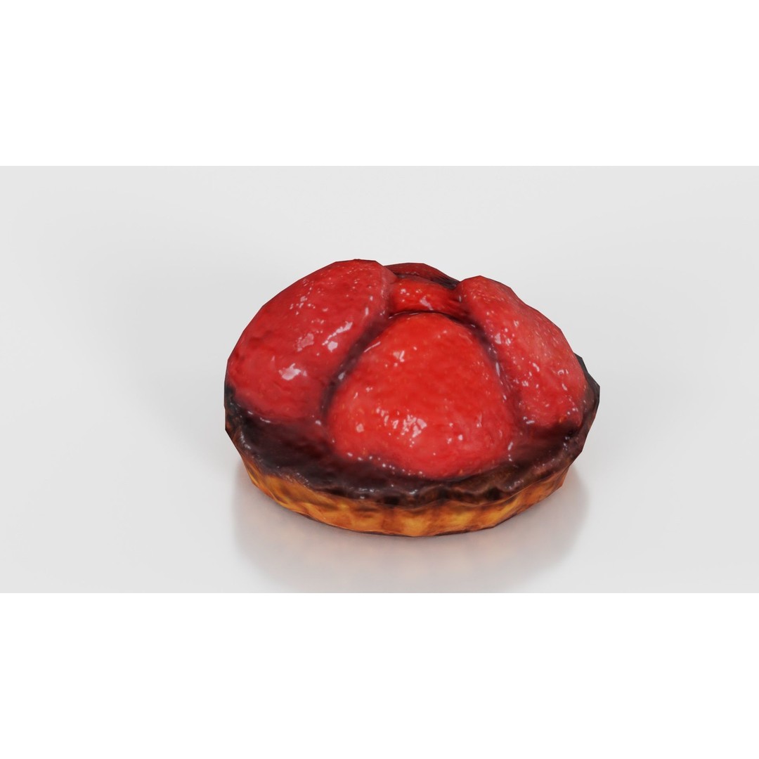 Strawberry Cake 3D Model – Low Poly PBR Food Asset, Blender & FBX - View 22
