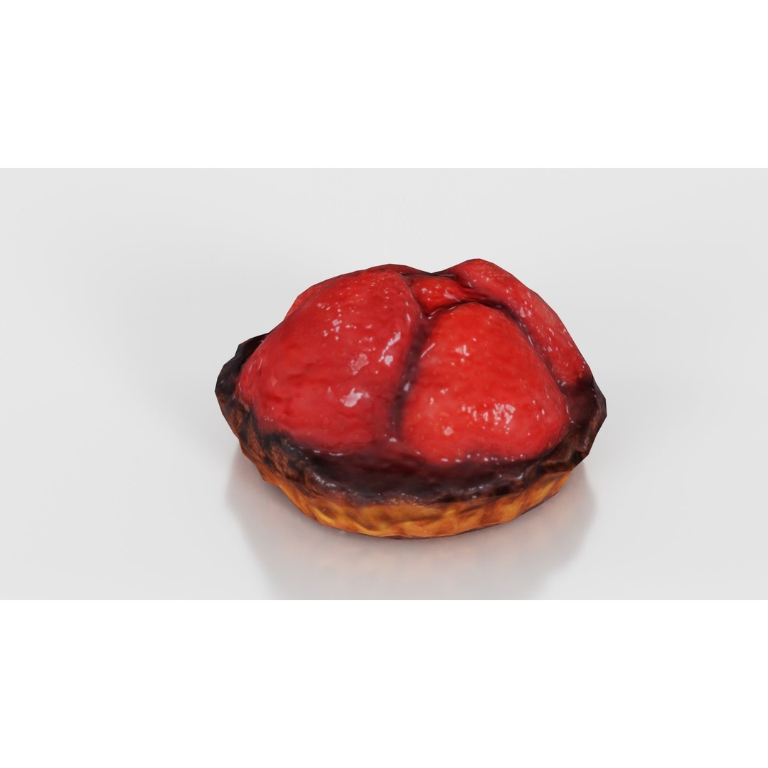 Strawberry Cake 3D Model – Low Poly PBR Food Asset, Blender & FBX - View 23