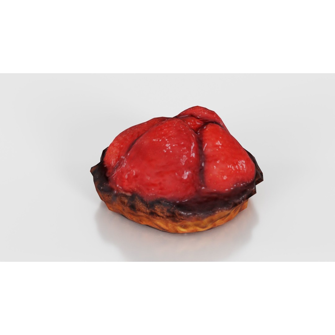 Strawberry Cake 3D Model – Low Poly PBR Food Asset, Blender & FBX - View 24