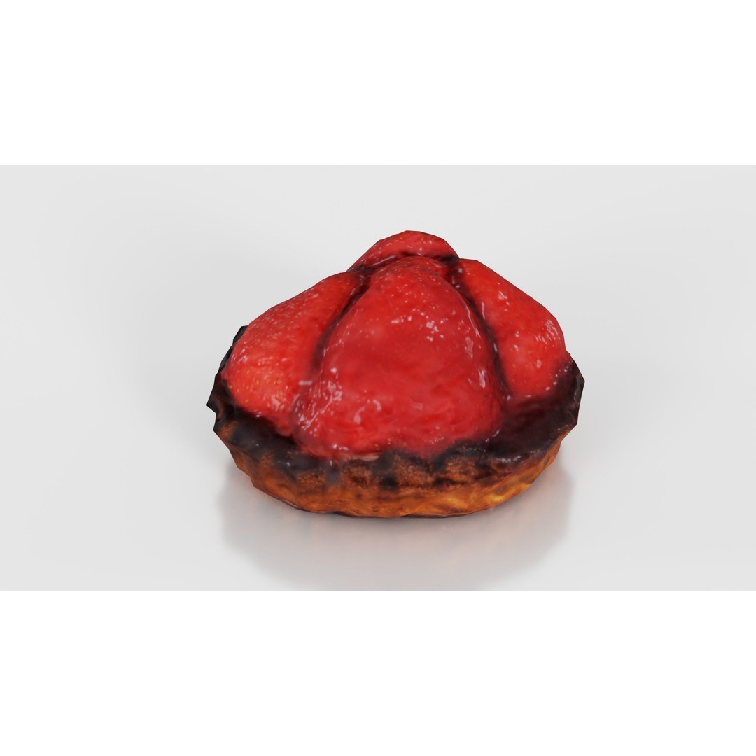 Strawberry Cake 3D Model – Low Poly PBR Food Asset, Blender & FBX - View 25