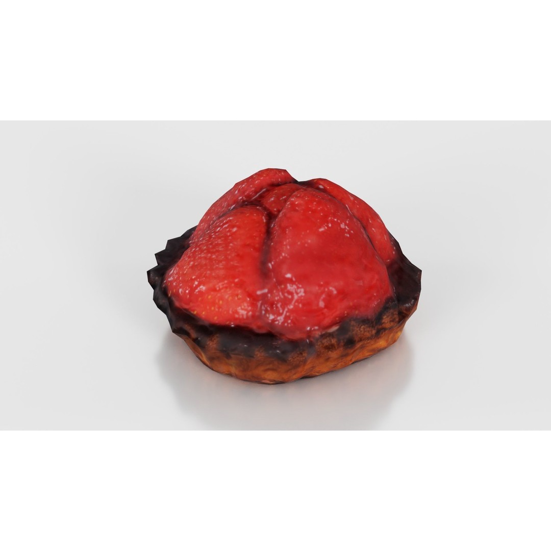 Strawberry Cake 3D Model – Low Poly PBR Food Asset, Blender & FBX - View 26