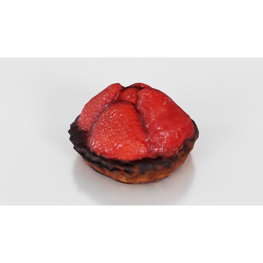 Strawberry Cake 3D Model – Low Poly PBR Food Asset, Blender & FBX - View 27