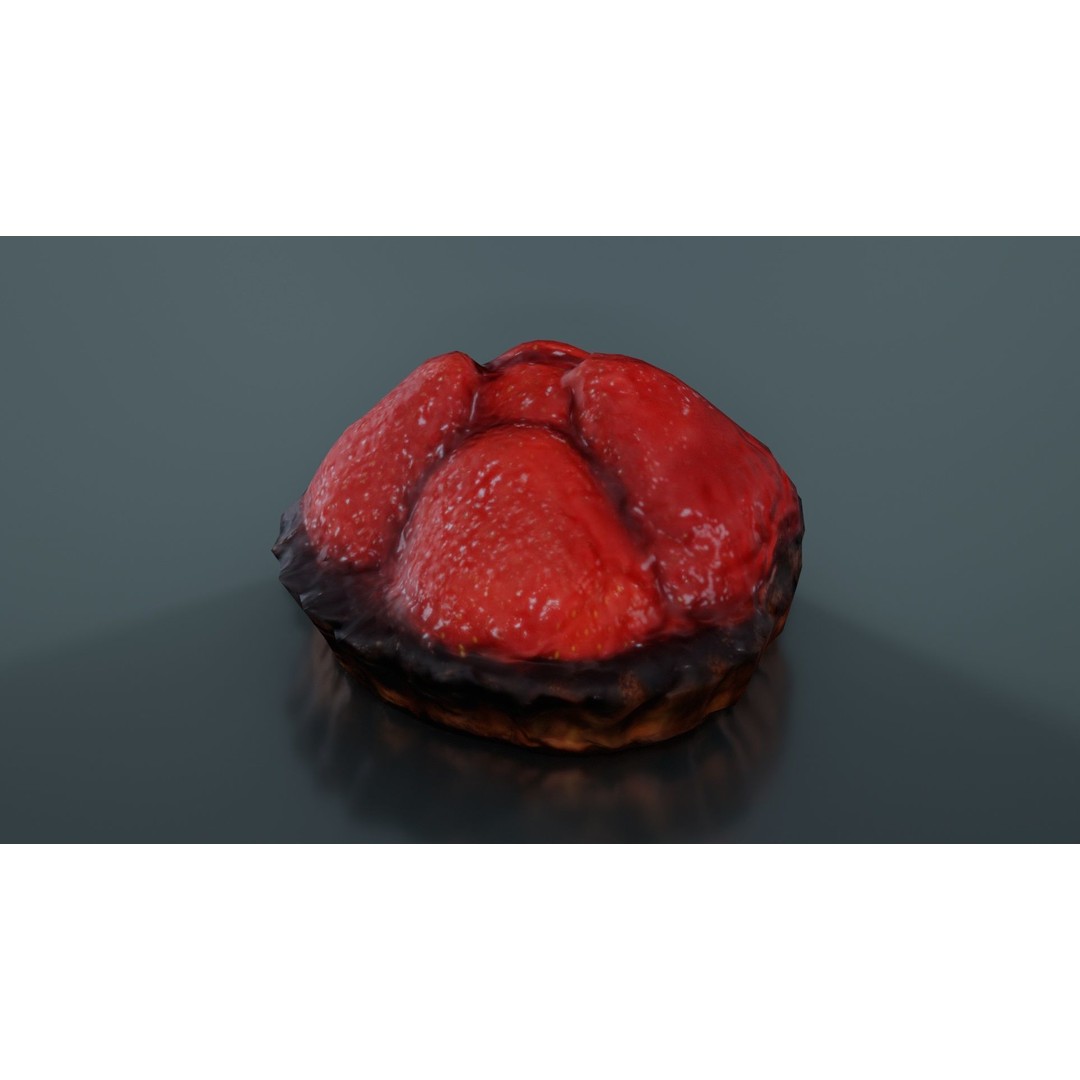 Strawberry Cake 3D Model – Low Poly PBR Food Asset, Blender & FBX - View 5