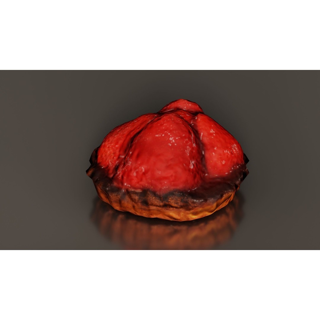 Strawberry Cake 3D Model – Low Poly PBR Food Asset, Blender & FBX - View 6