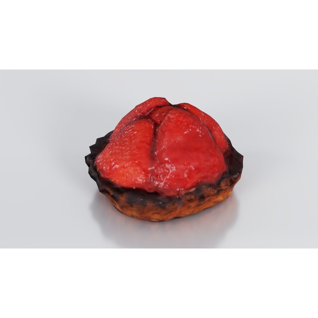 Strawberry Cake 3D Model – Low Poly PBR Food Asset, Blender & FBX - View 7