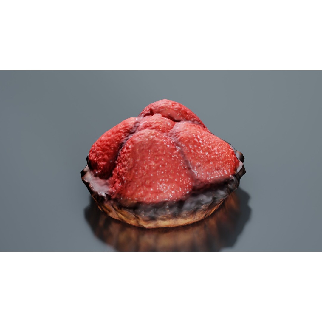 Strawberry Cake 3D Model – Low Poly PBR Food Asset, Blender & FBX - View 8