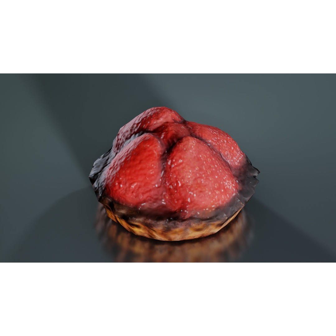 Strawberry Cake 3D Model – Low Poly PBR Food Asset, Blender & FBX - View 9