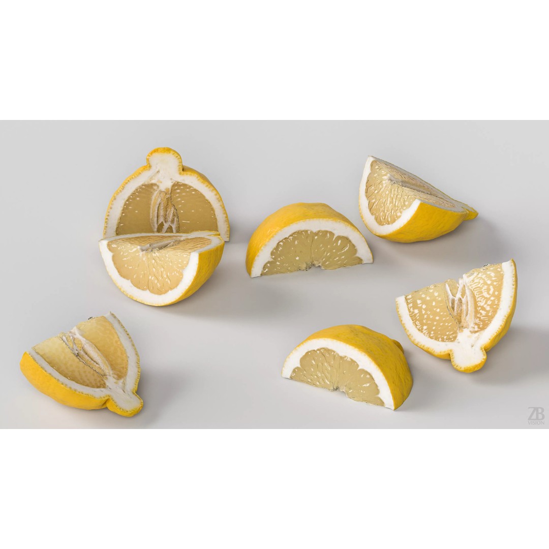 Lemon 3D Model – Photorealistic PBR Asset for Visualization - View 4