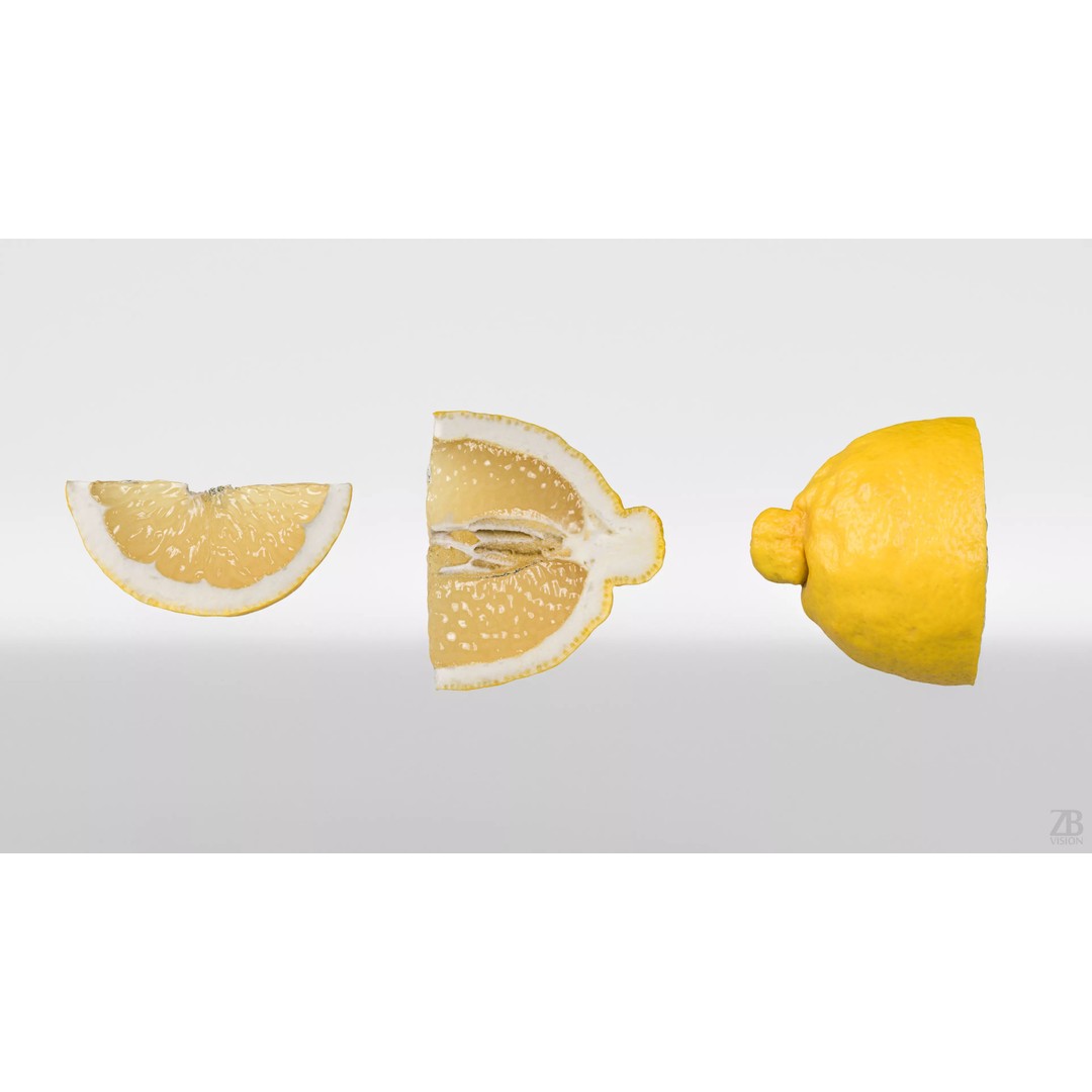 Lemon 3D Model – Photorealistic PBR Asset for Visualization - View 6