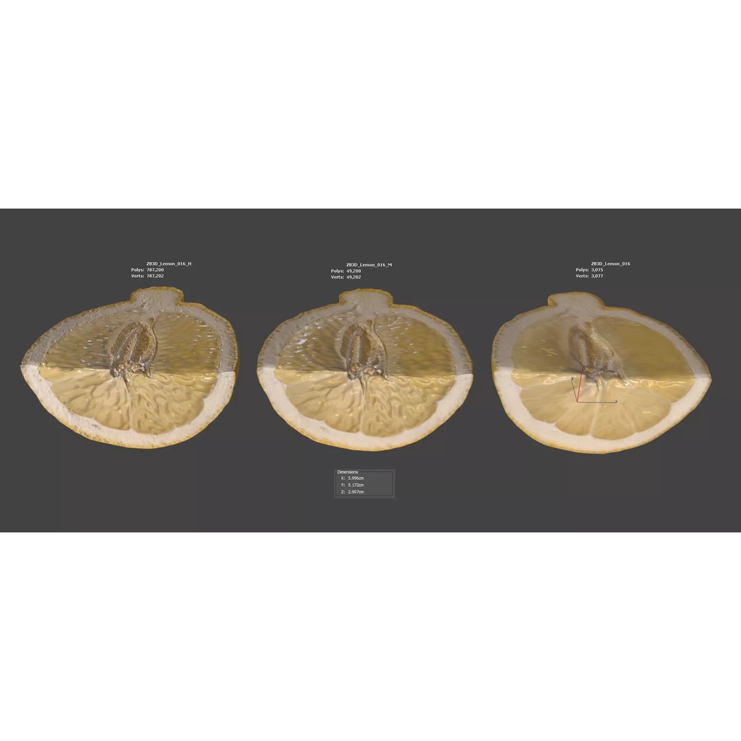 Lemon 3D Model – Photorealistic PBR Asset for Visualization - View 7