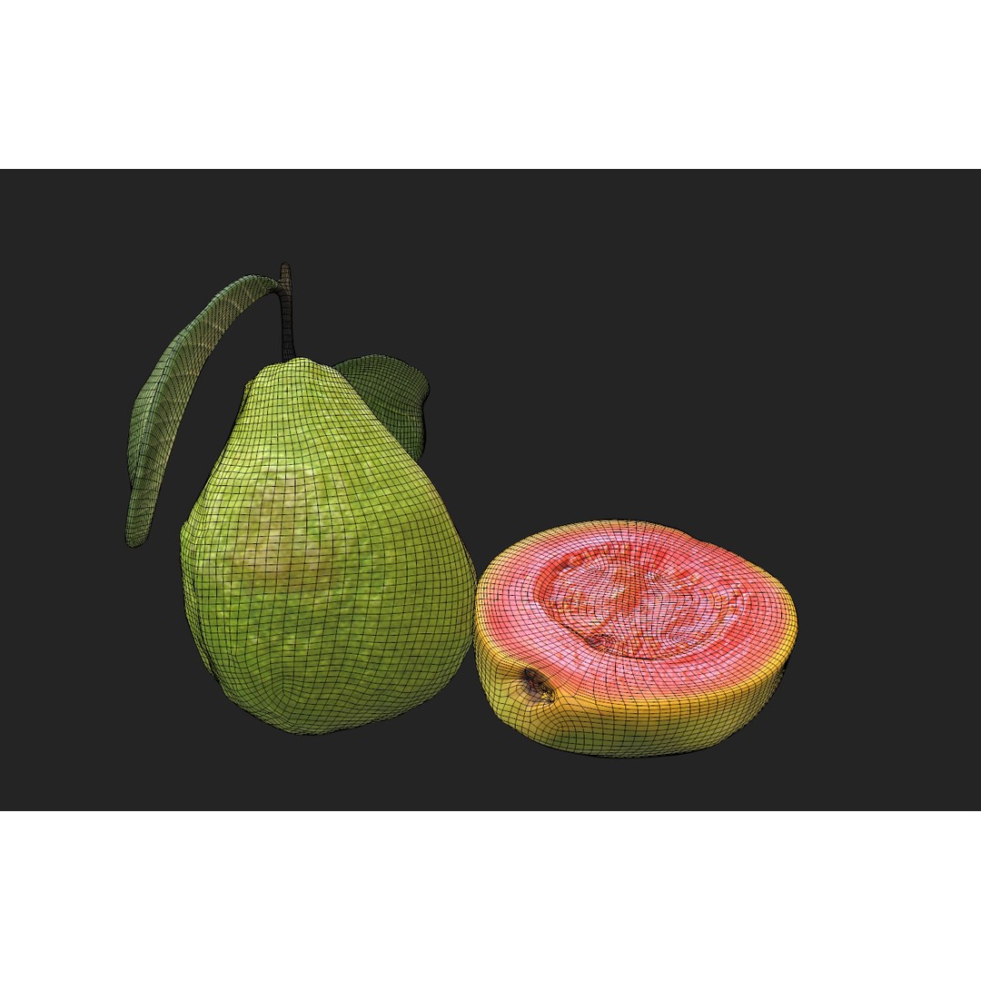 Guava 3D Model – Low Poly Game Asset, PBR Textures, FBX - View 22