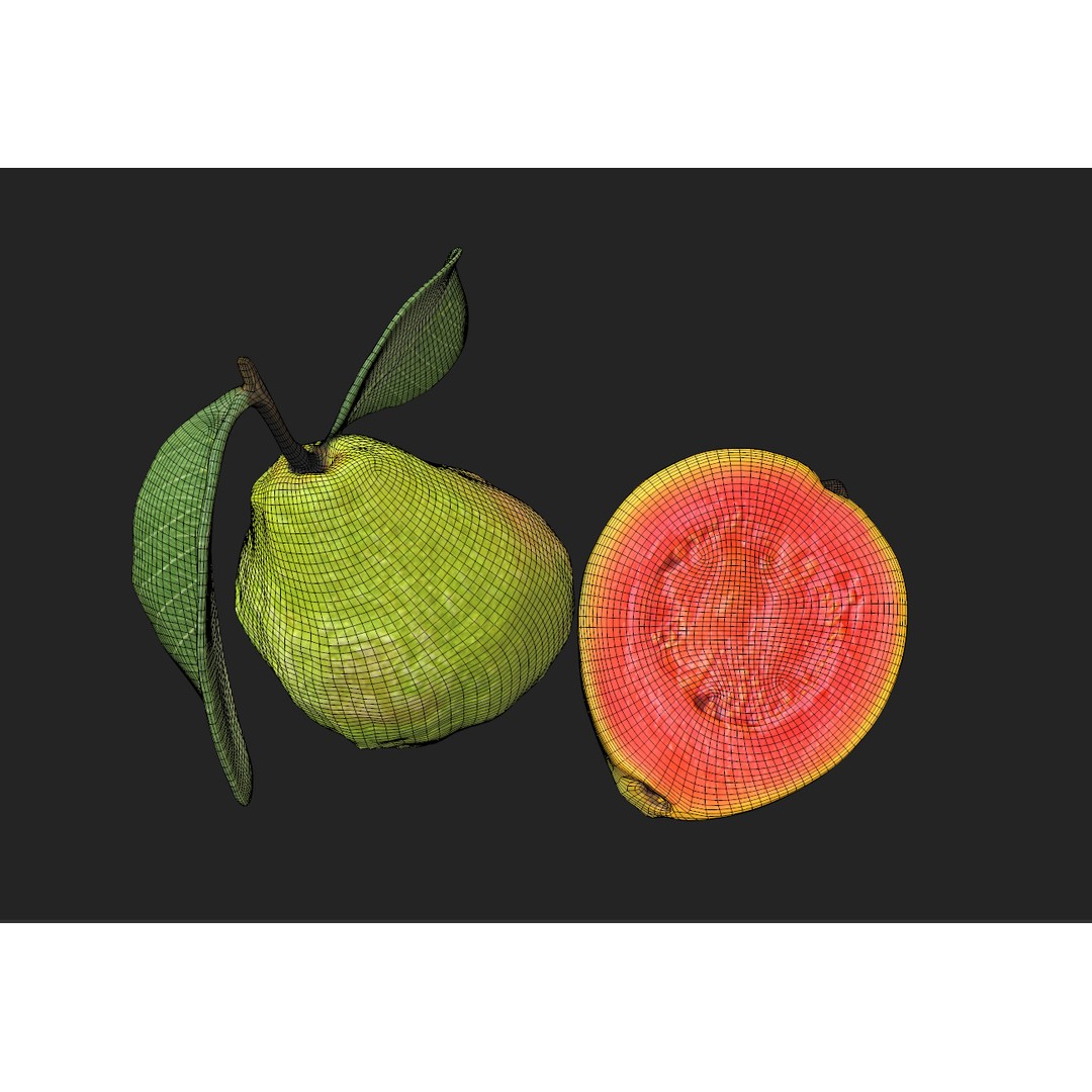 Guava 3D Model – Low Poly Game Asset, PBR Textures, FBX - View 23