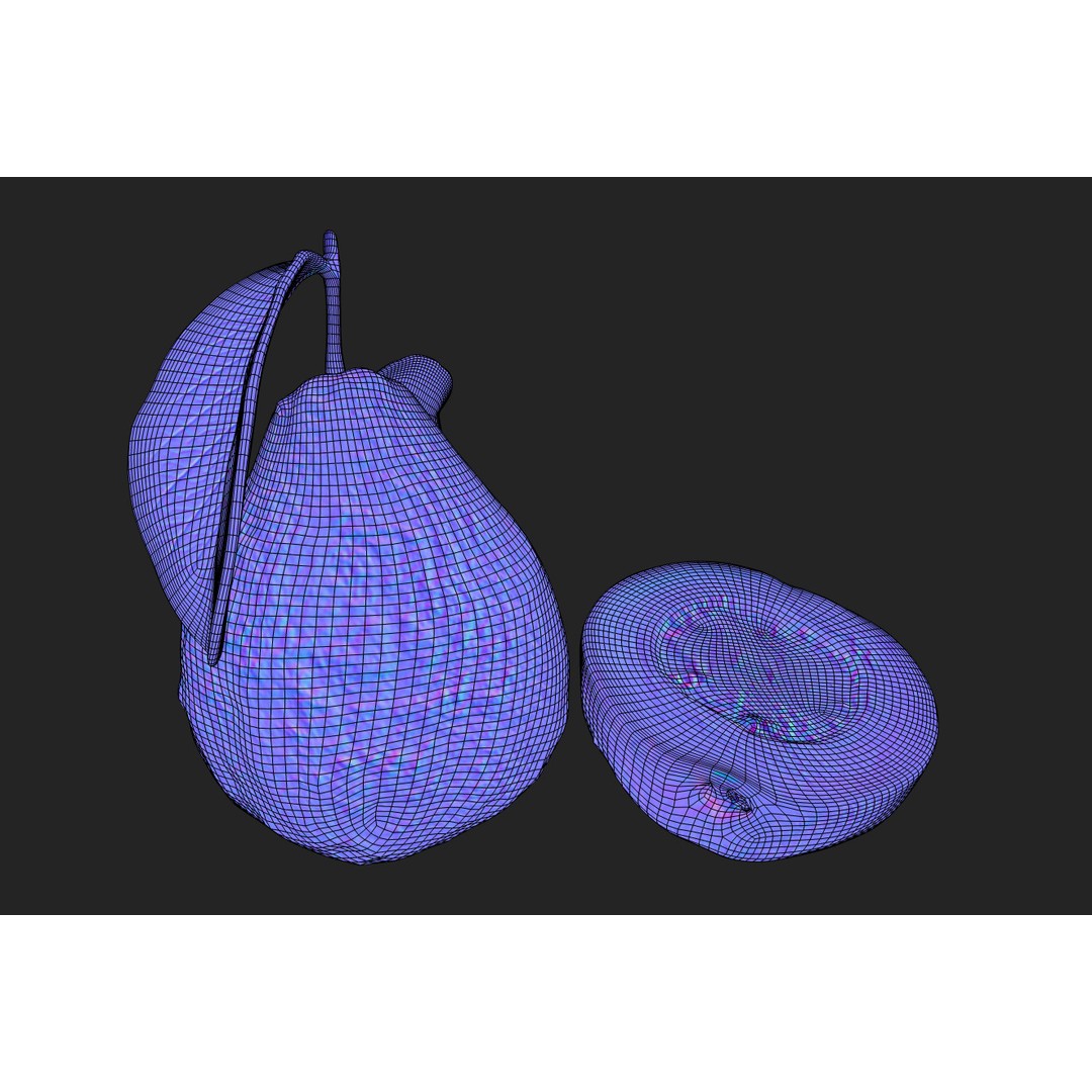 Guava 3D Model – Low Poly Game Asset, PBR Textures, FBX - View 28