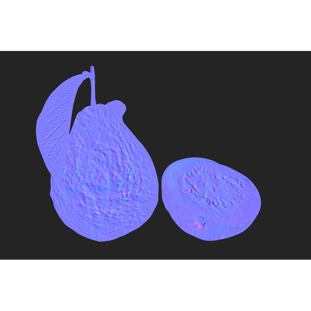 Guava 3D Model – Low Poly Game Asset, PBR Textures, FBX - View 29