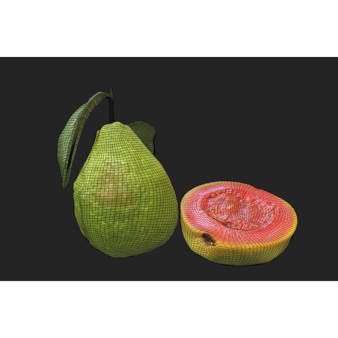 Guava 3D Model – Low Poly Game Asset, PBR Textures, FBX - View 32