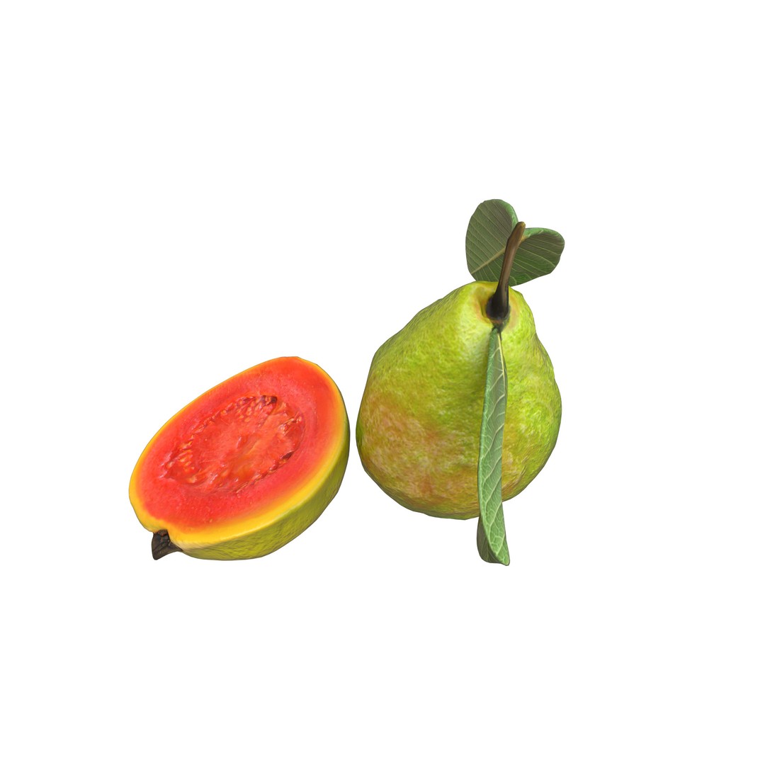 Guava 3D Model – Low Poly Game Asset, PBR Textures, FBX - View 8