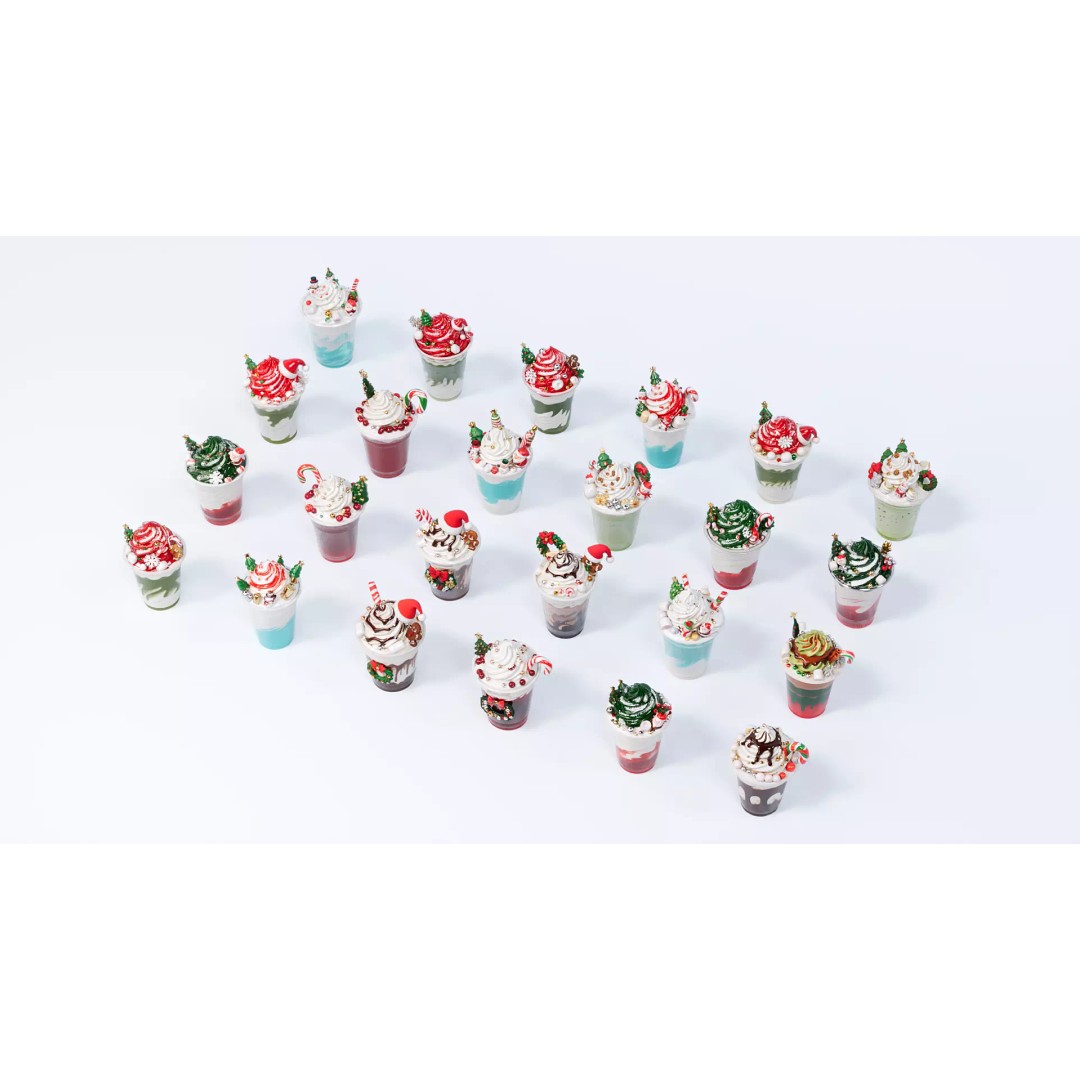 Christmas Beverage 3D Model – PBR Textured Tea and Cream Asset, FBX - View 3