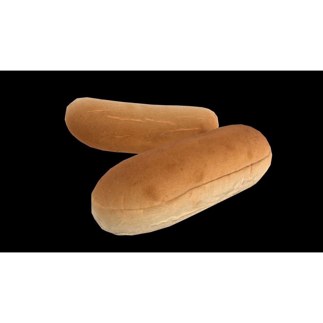 Hot Dog Bun 3D Model – Low Poly PBR Game Asset, FBX, OBJ - View 13