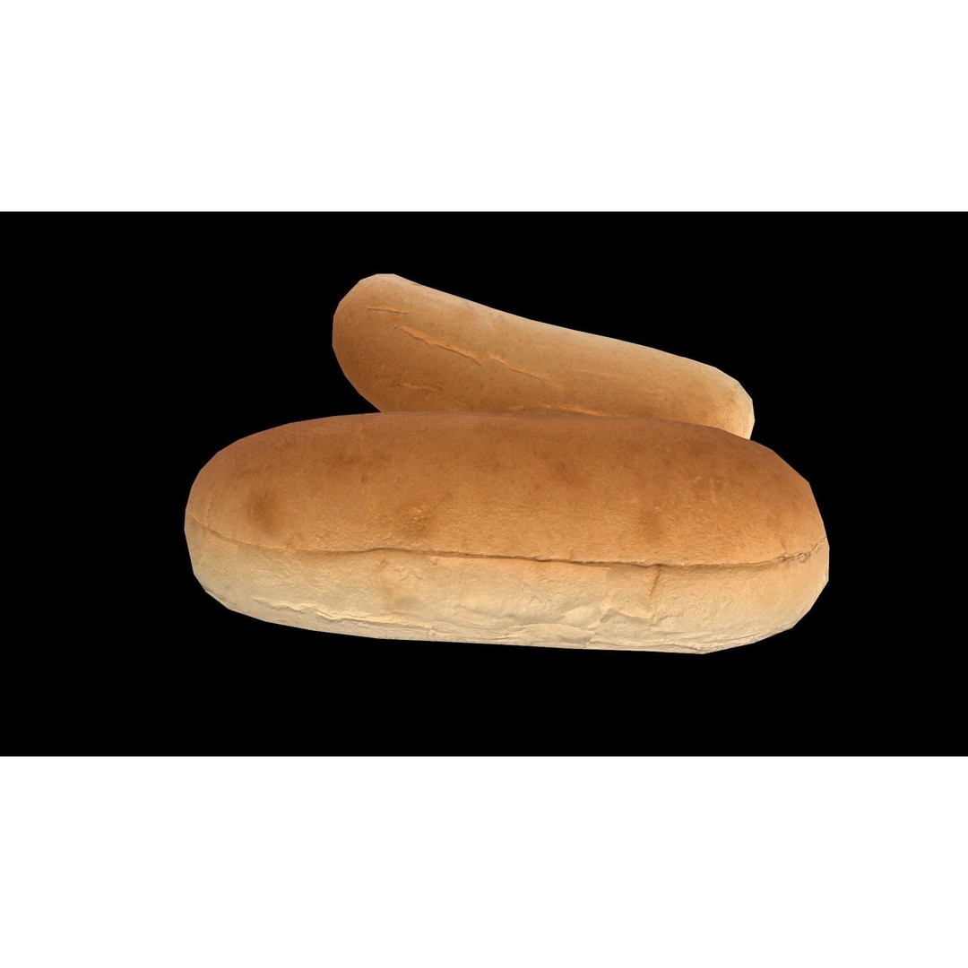 Hot Dog Bun 3D Model – Low Poly PBR Game Asset, FBX, OBJ - View 14