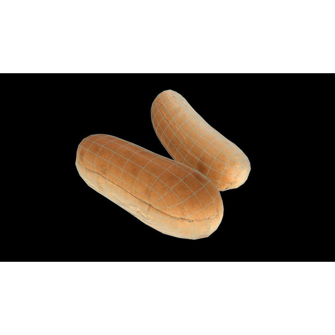 Hot Dog Bun 3D Model – Low Poly PBR Game Asset, FBX, OBJ - View 15