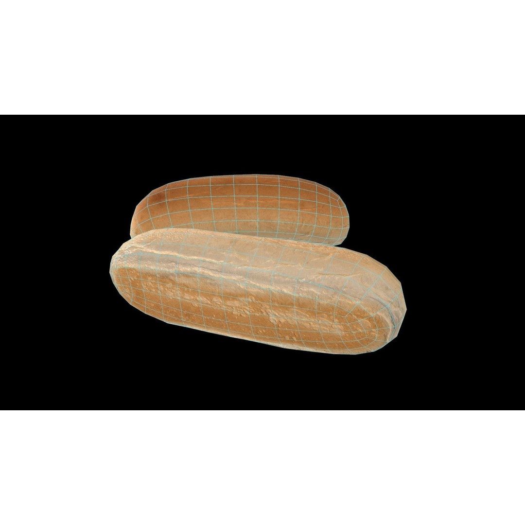 Hot Dog Bun 3D Model – Low Poly PBR Game Asset, FBX, OBJ - View 16