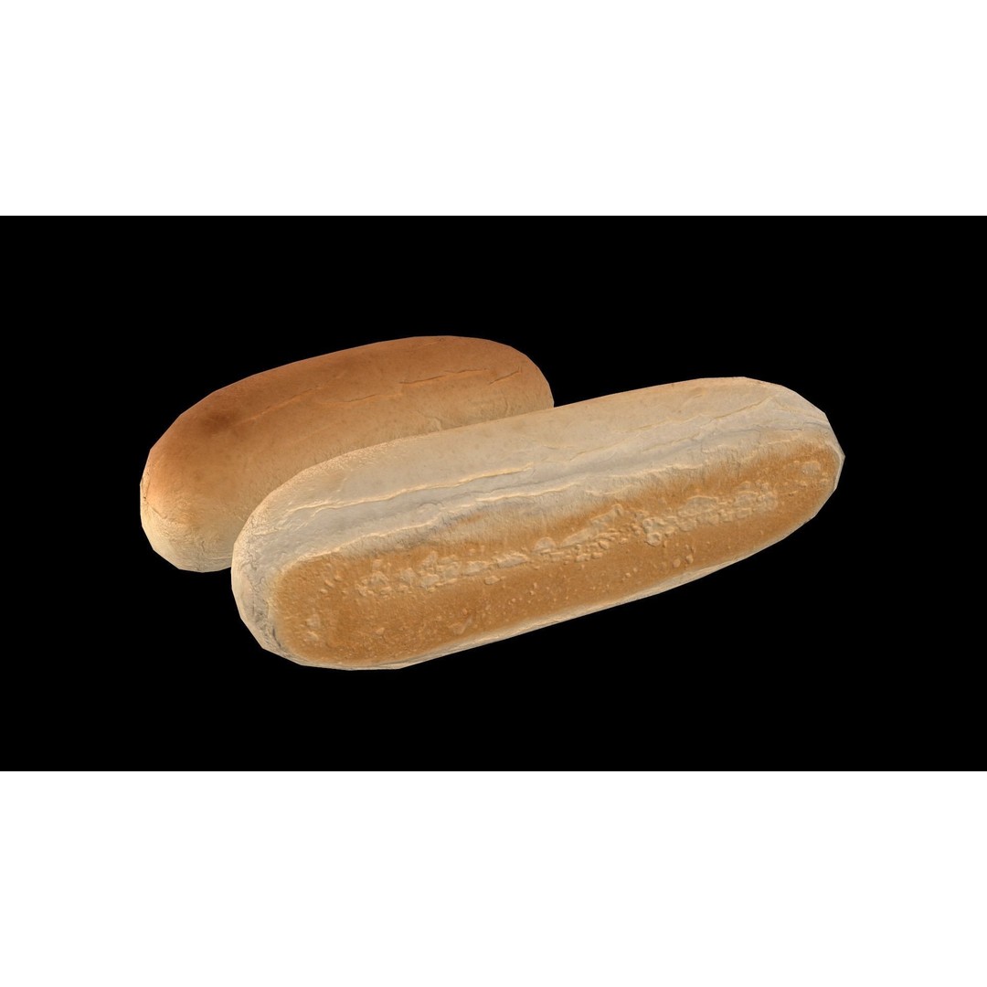 Hot Dog Bun 3D Model – Low Poly PBR Game Asset, FBX, OBJ - View 6