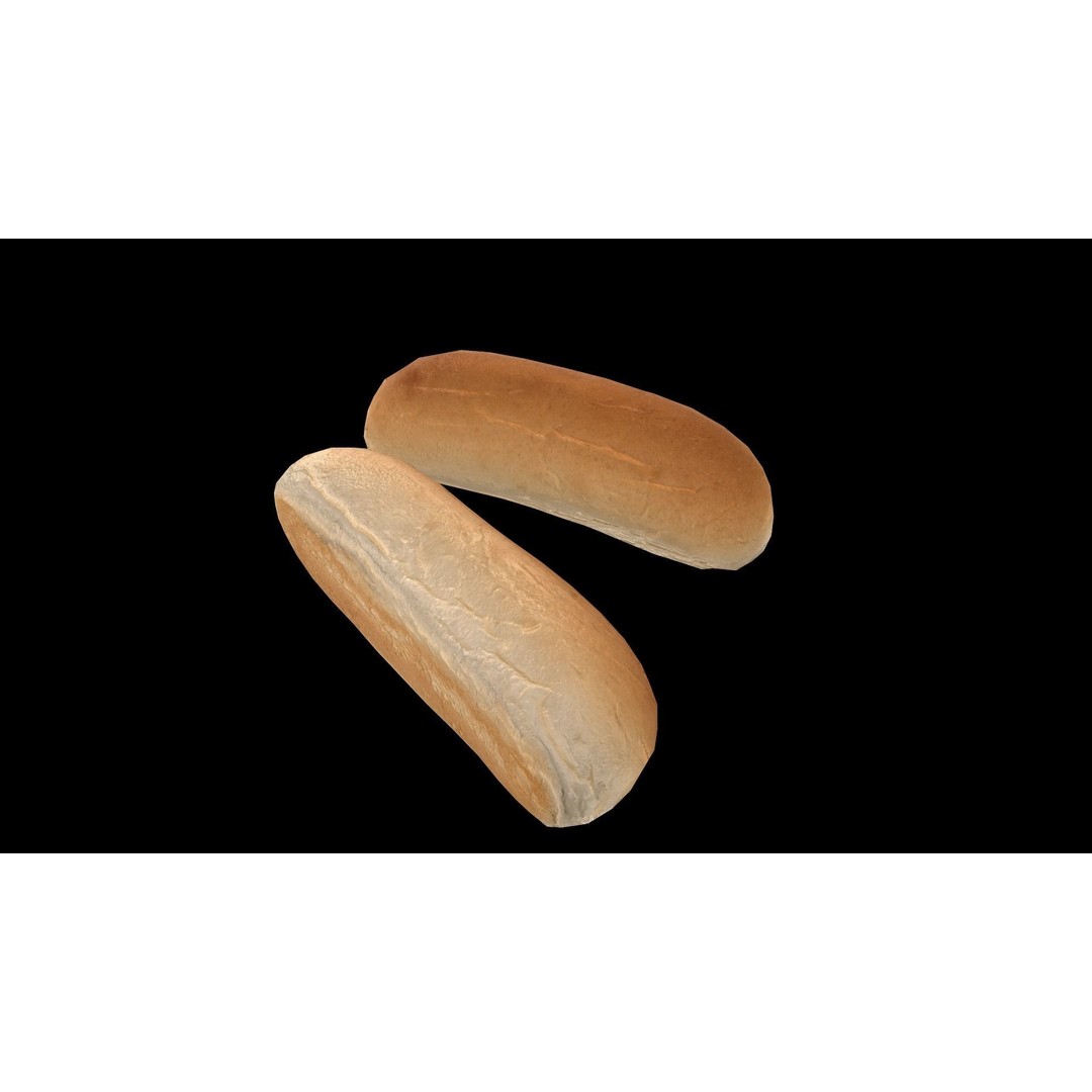 Hot Dog Bun 3D Model – Low Poly PBR Game Asset, FBX, OBJ - View 9
