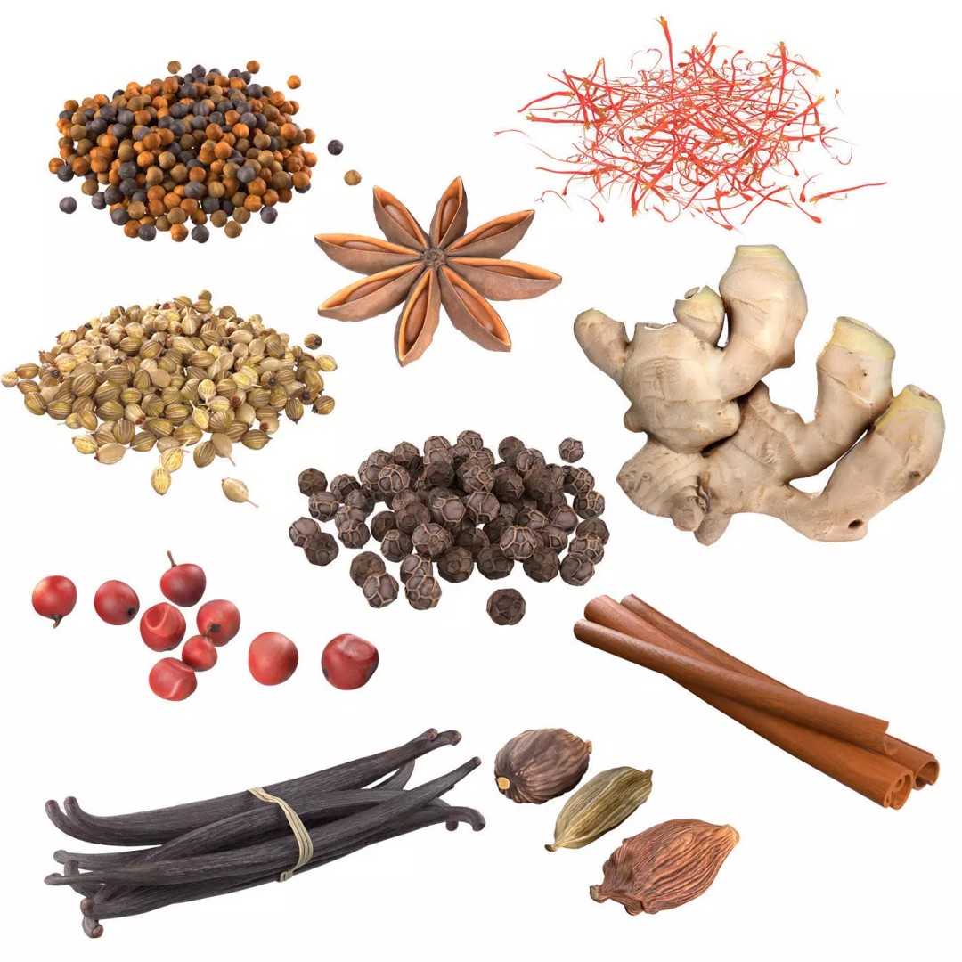 Spice Collection 3D Model – Low Poly PBR Set for Blender, FBX, OBJ - View 2