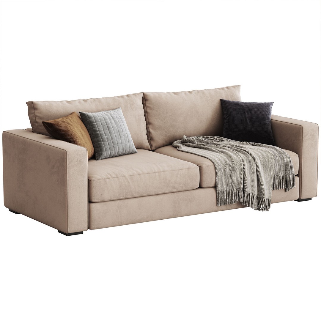 Sofa and Armchair Collection 3D Model – Modern Furniture Set, FBX, OBJ - View 11