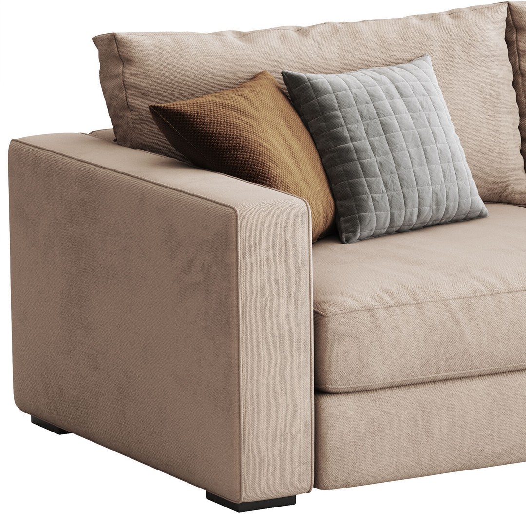 Sofa and Armchair Collection 3D Model – Modern Furniture Set, FBX, OBJ - View 12