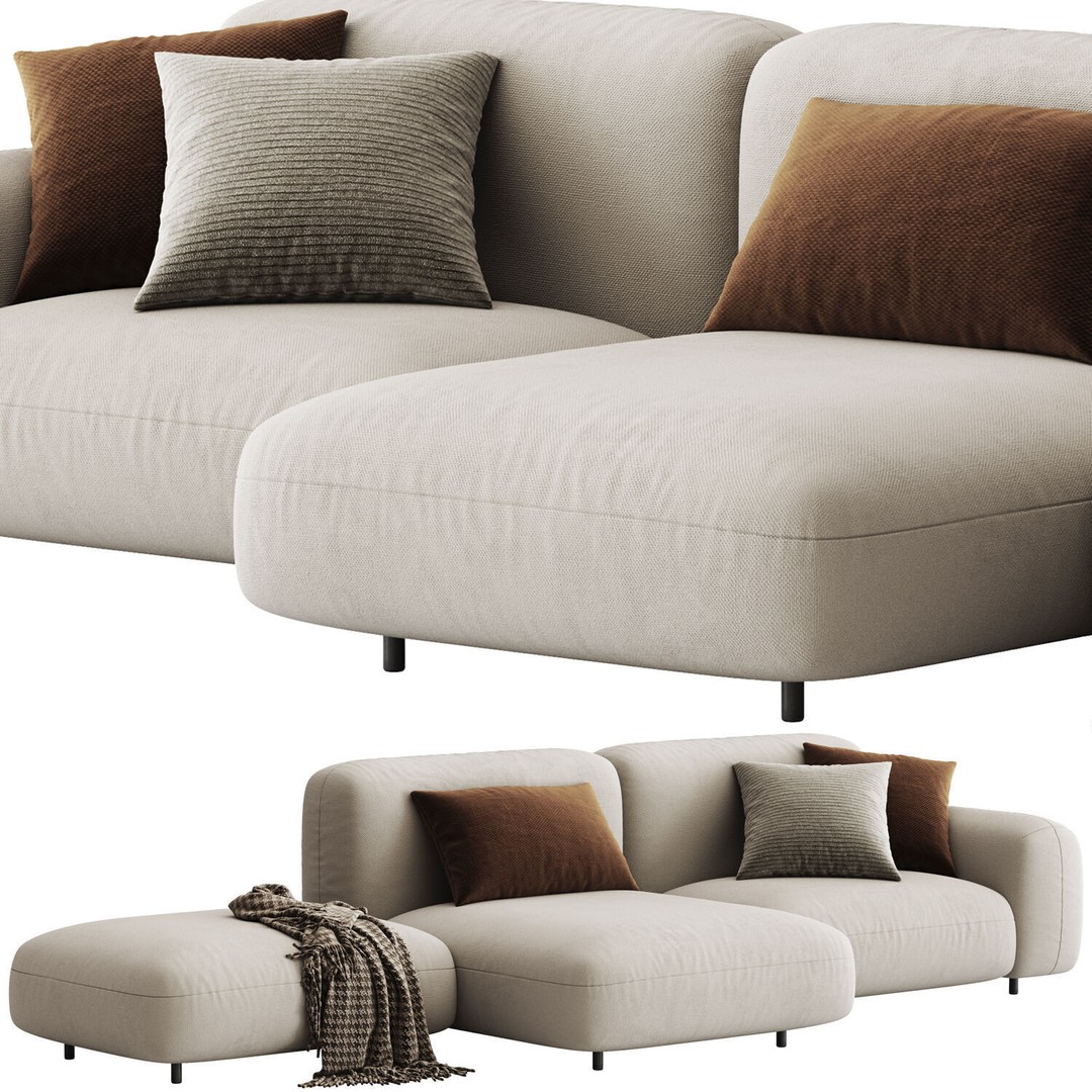 Sofa and Armchair Collection 3D Model – Modern Furniture Set, FBX, OBJ - View 16
