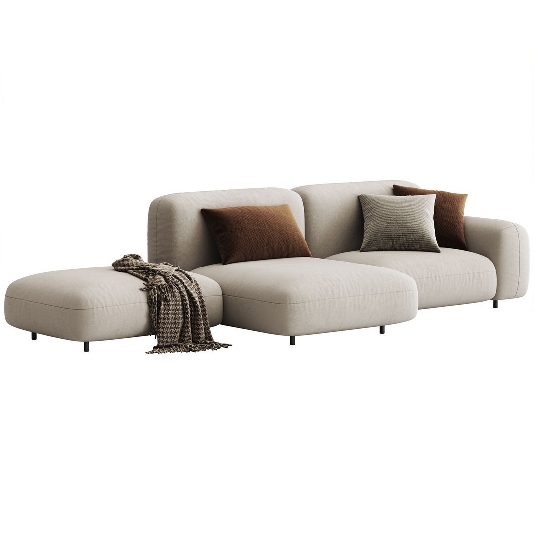 Sofa and Armchair Collection 3D Model – Modern Furniture Set, FBX, OBJ - View 17