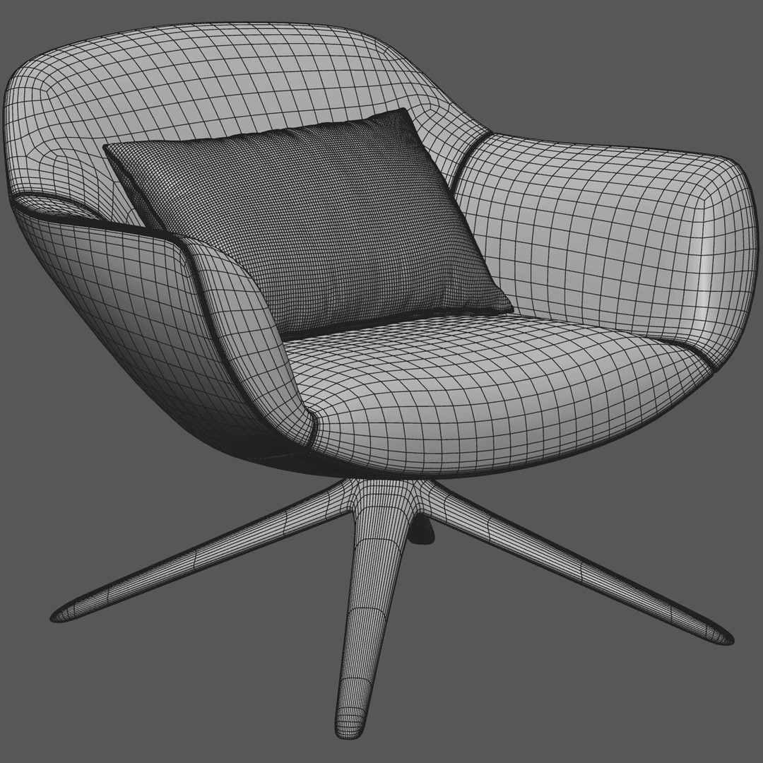Sofa and Armchair Collection 3D Model – Modern Furniture Set, FBX, OBJ - View 25