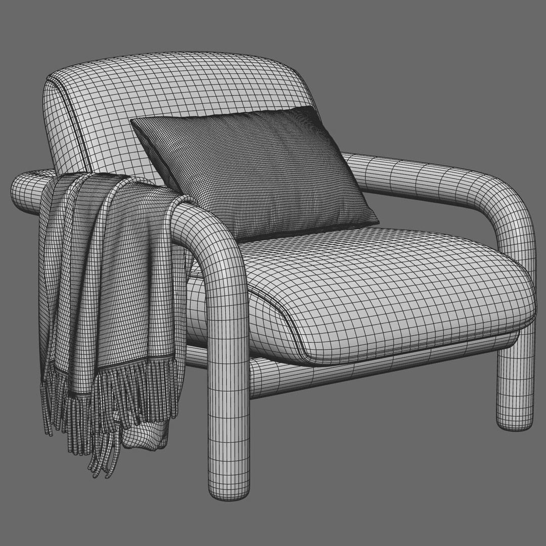 Sofa and Armchair Collection 3D Model – Modern Furniture Set, FBX, OBJ - View 28