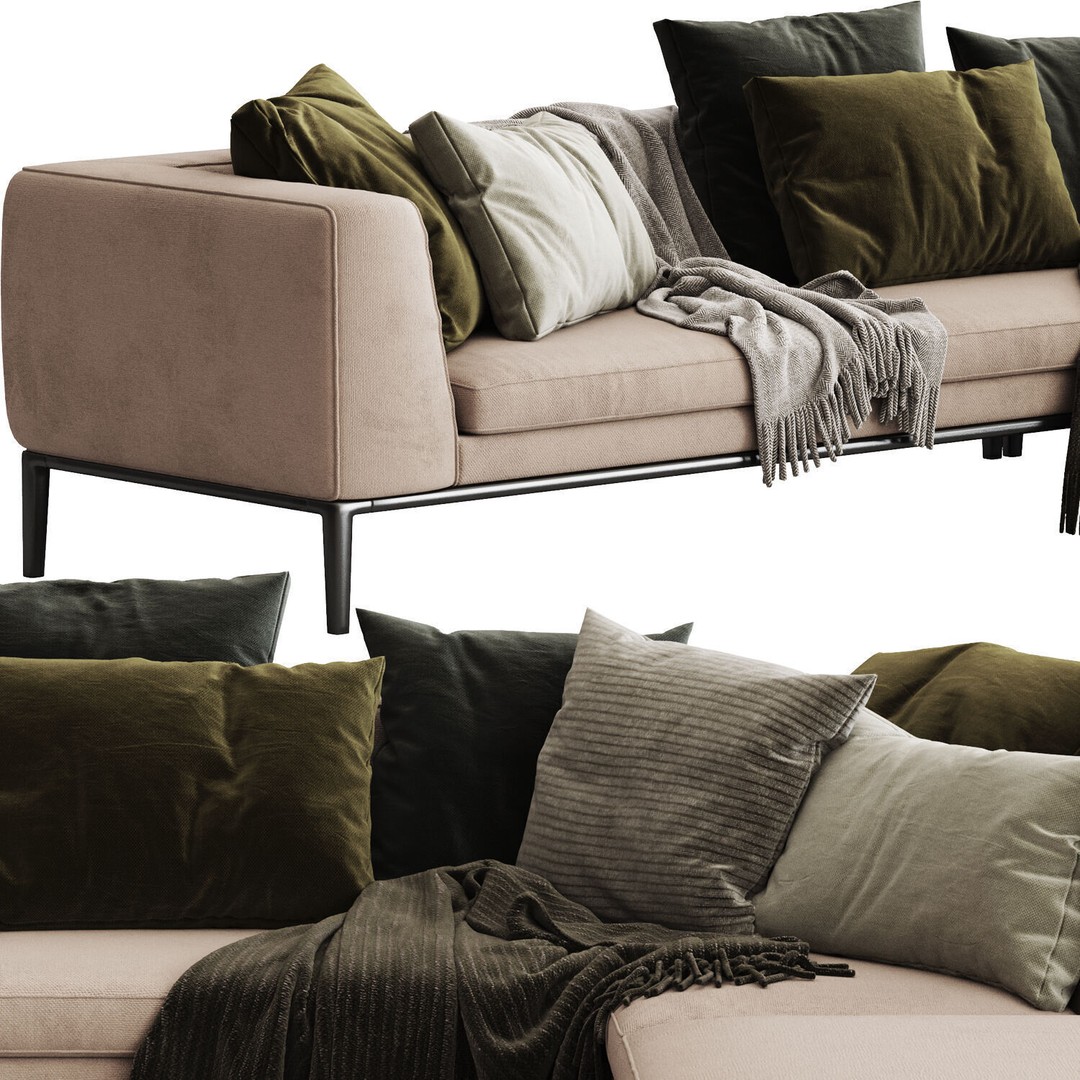 Sofa and Armchair Collection 3D Model – Modern Furniture Set, FBX, OBJ - View 36