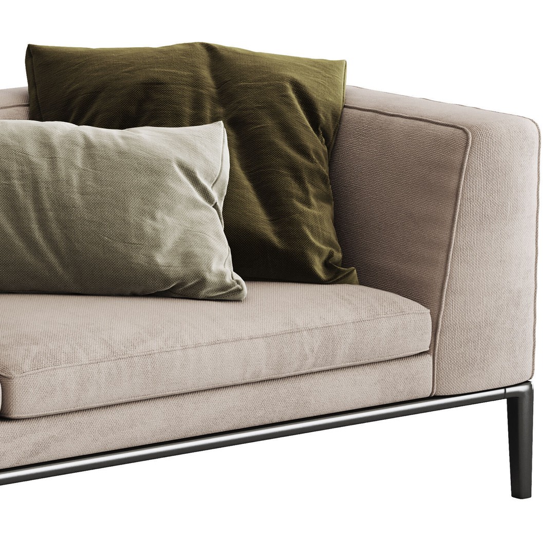 Sofa and Armchair Collection 3D Model – Modern Furniture Set, FBX, OBJ - View 4